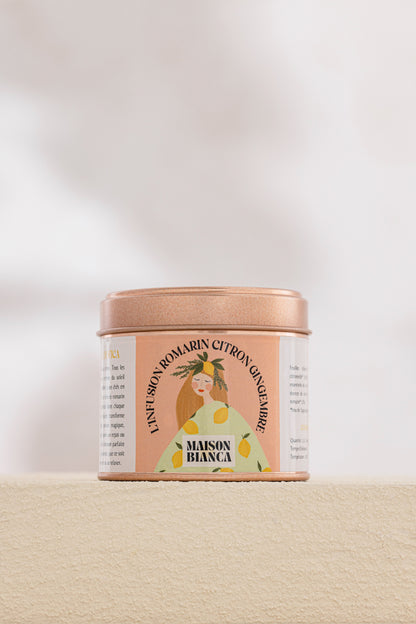 L'infusion romarin-citron-gingembre